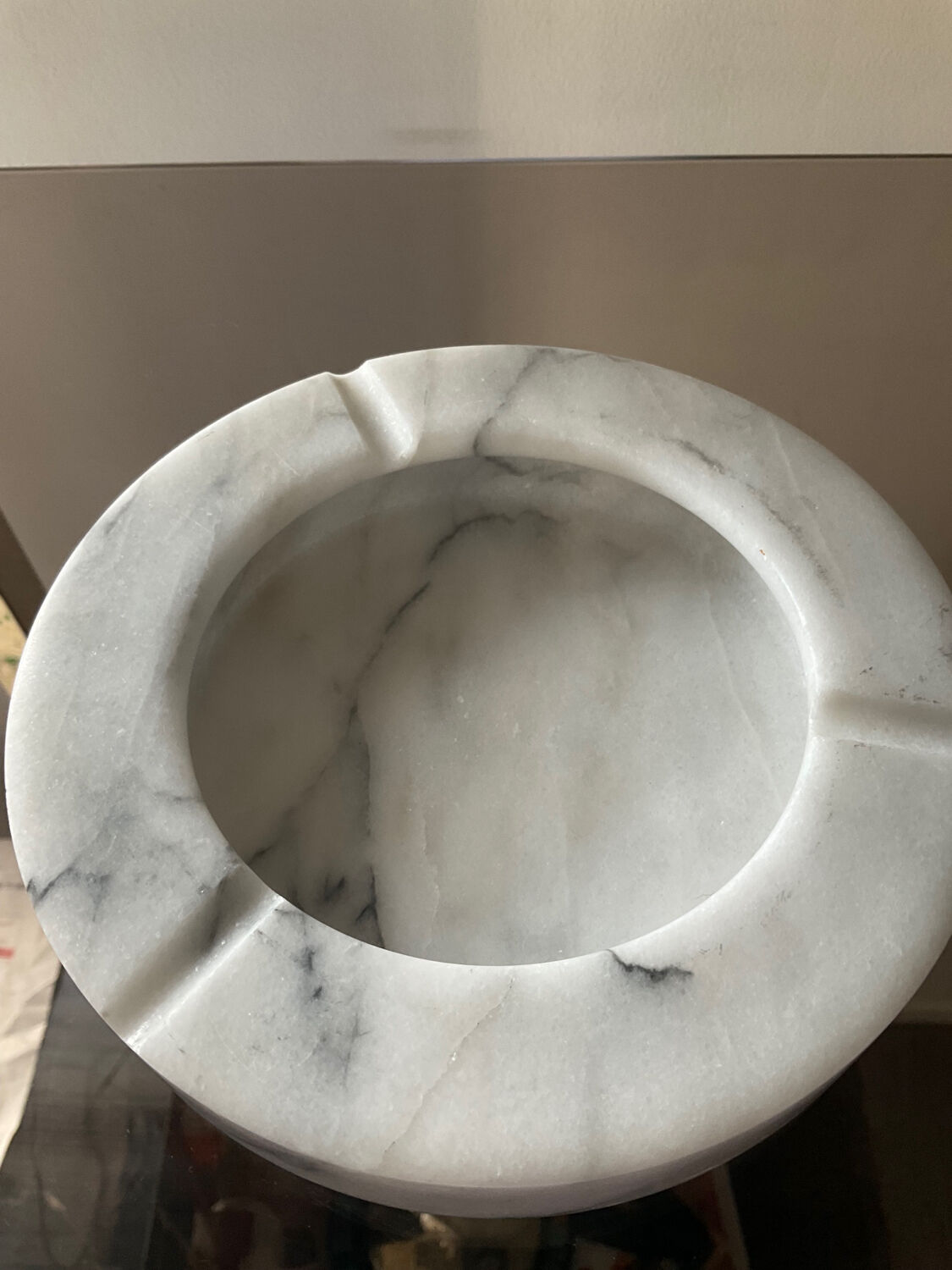 Vintage Carrara marble ashtray