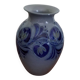 Cobalt blue Alsace stoneware soliflore vase signed Schmitter vi