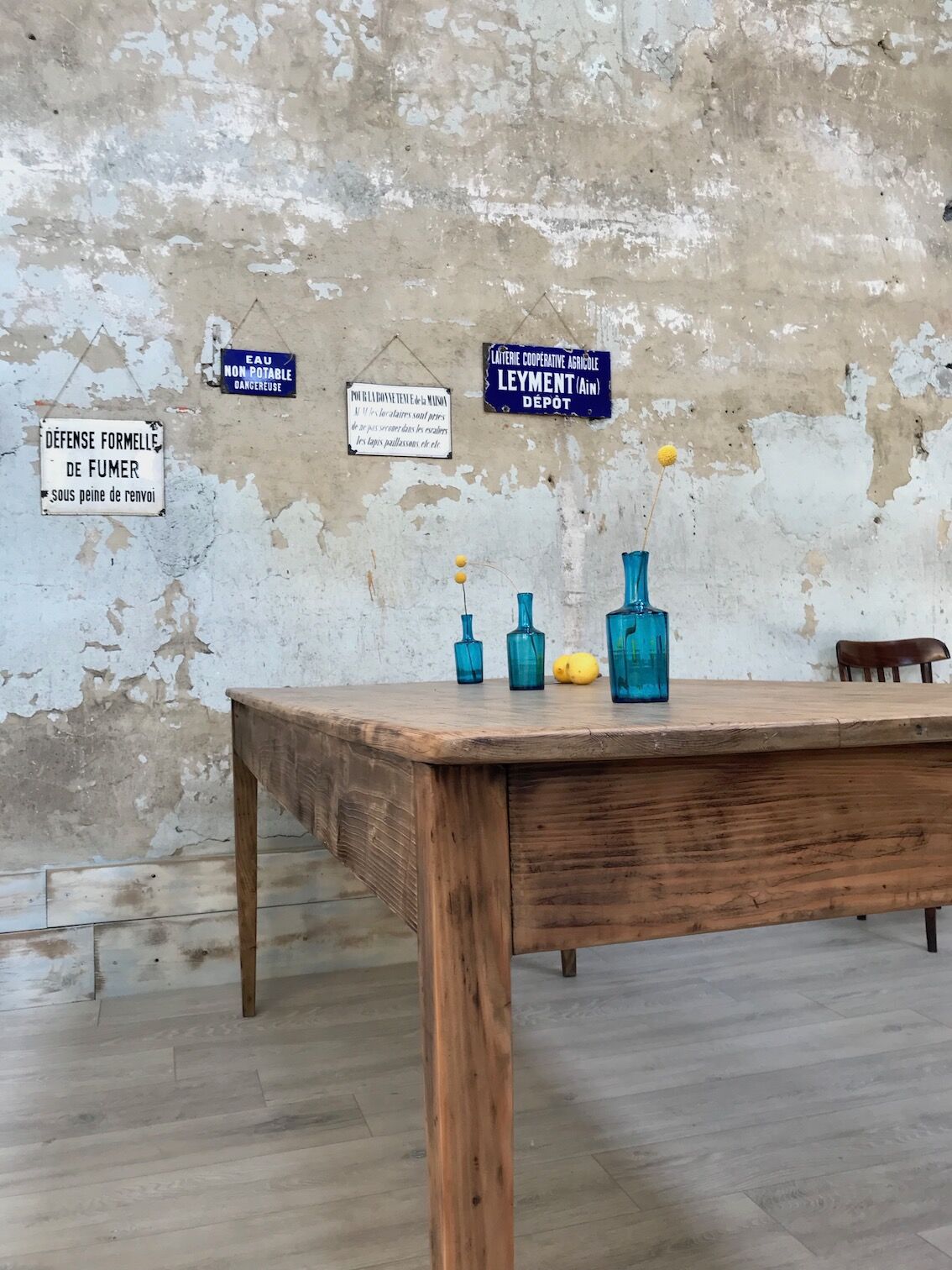 Vintage pine farm table