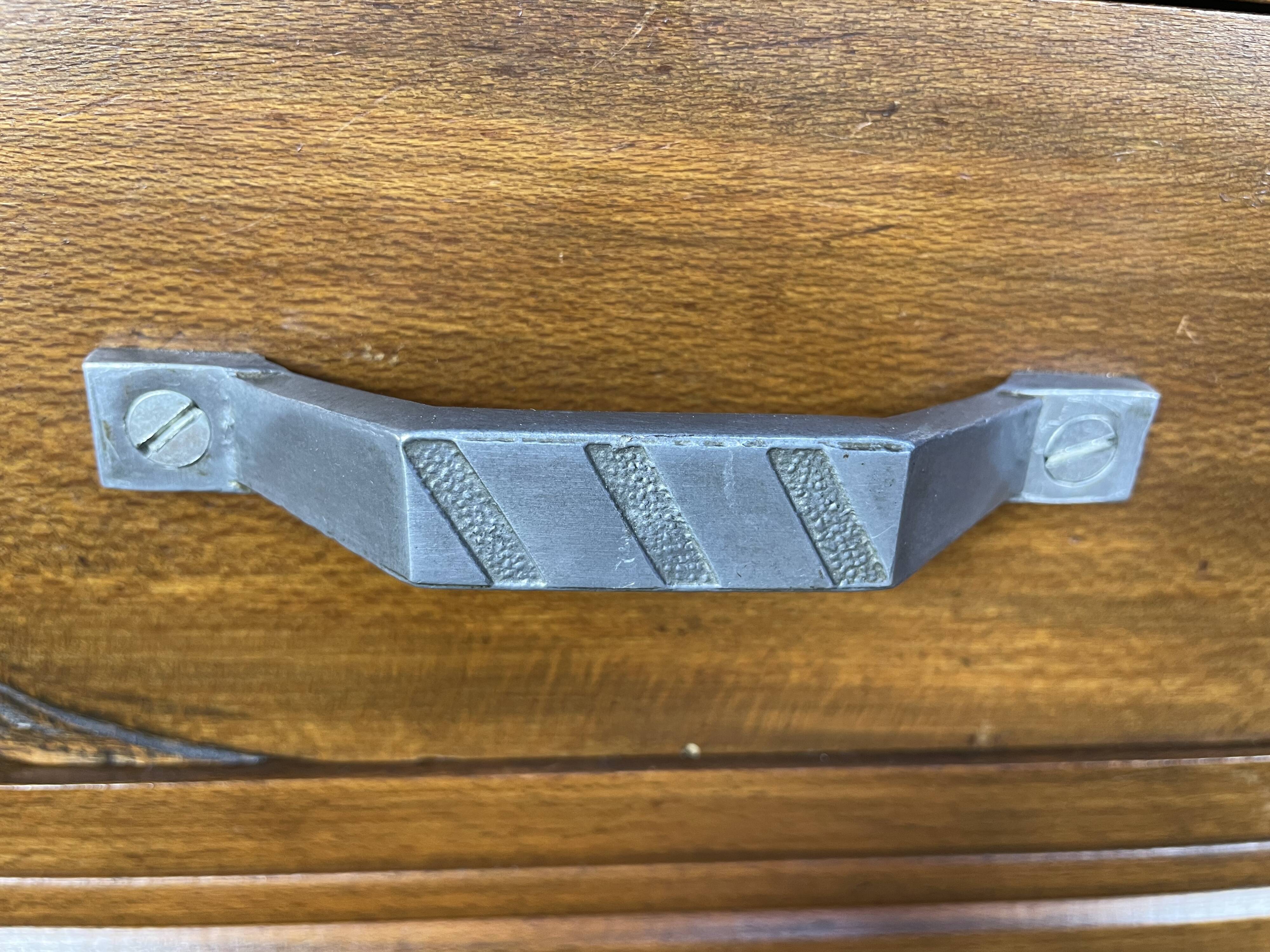 Chest of drawers Art Deco period beech tinted and veined marble