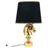 Sculptural Hollywood Regency table lamp in the shape of a horse from the 1970s.