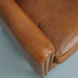 Fauteuil club néerlandais vintage en cuir de couleur cognac