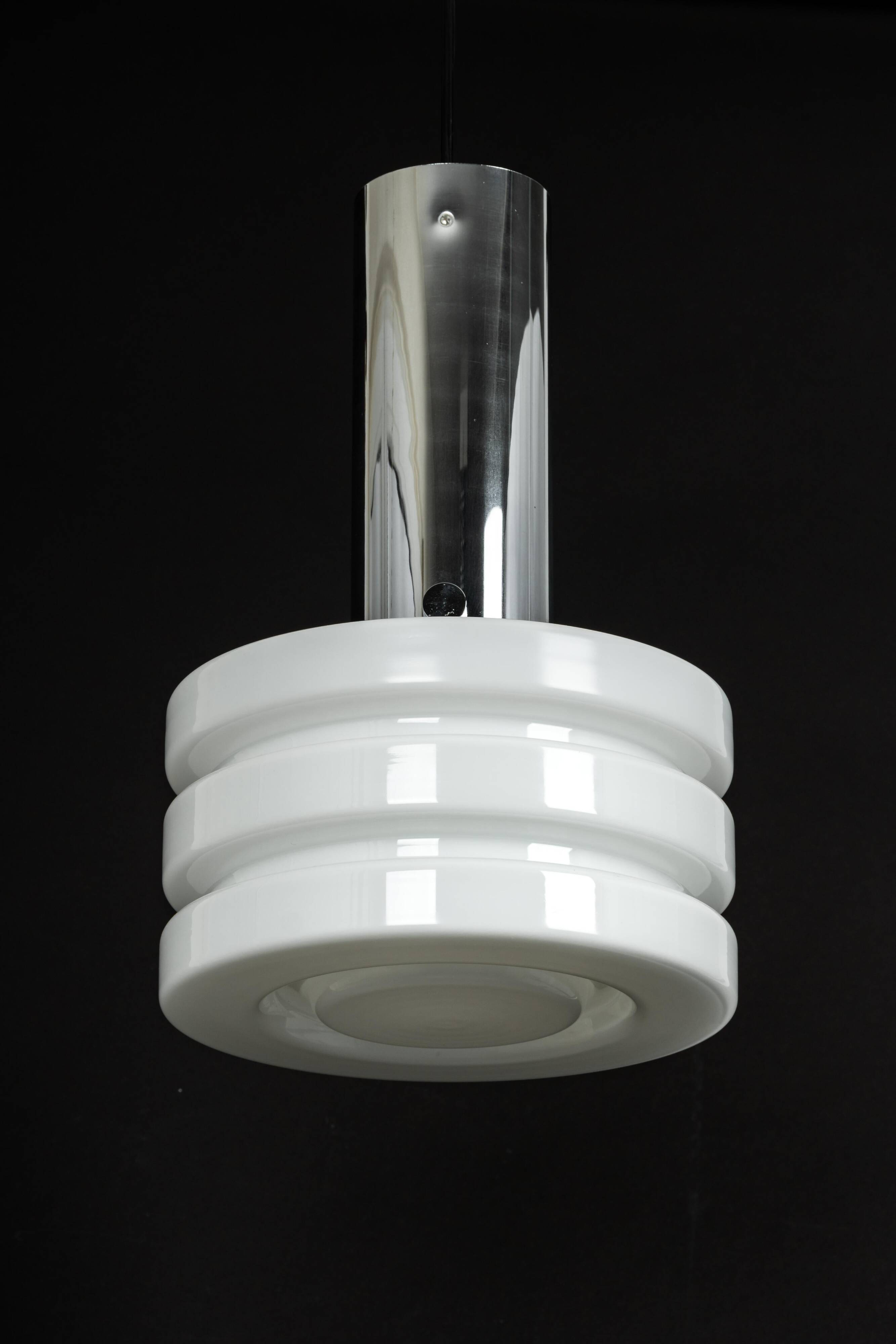 Opal glass pendant lamp by Limburg, Germany, 1960s