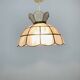 Vintage 60s mother-of-pearl and brass pendant light