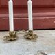 Pair of hand candlesticks / bronze candle holders