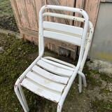 Duo of vintage metal Tolix chairs