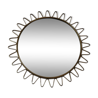 Miroir soleil laiton 1960