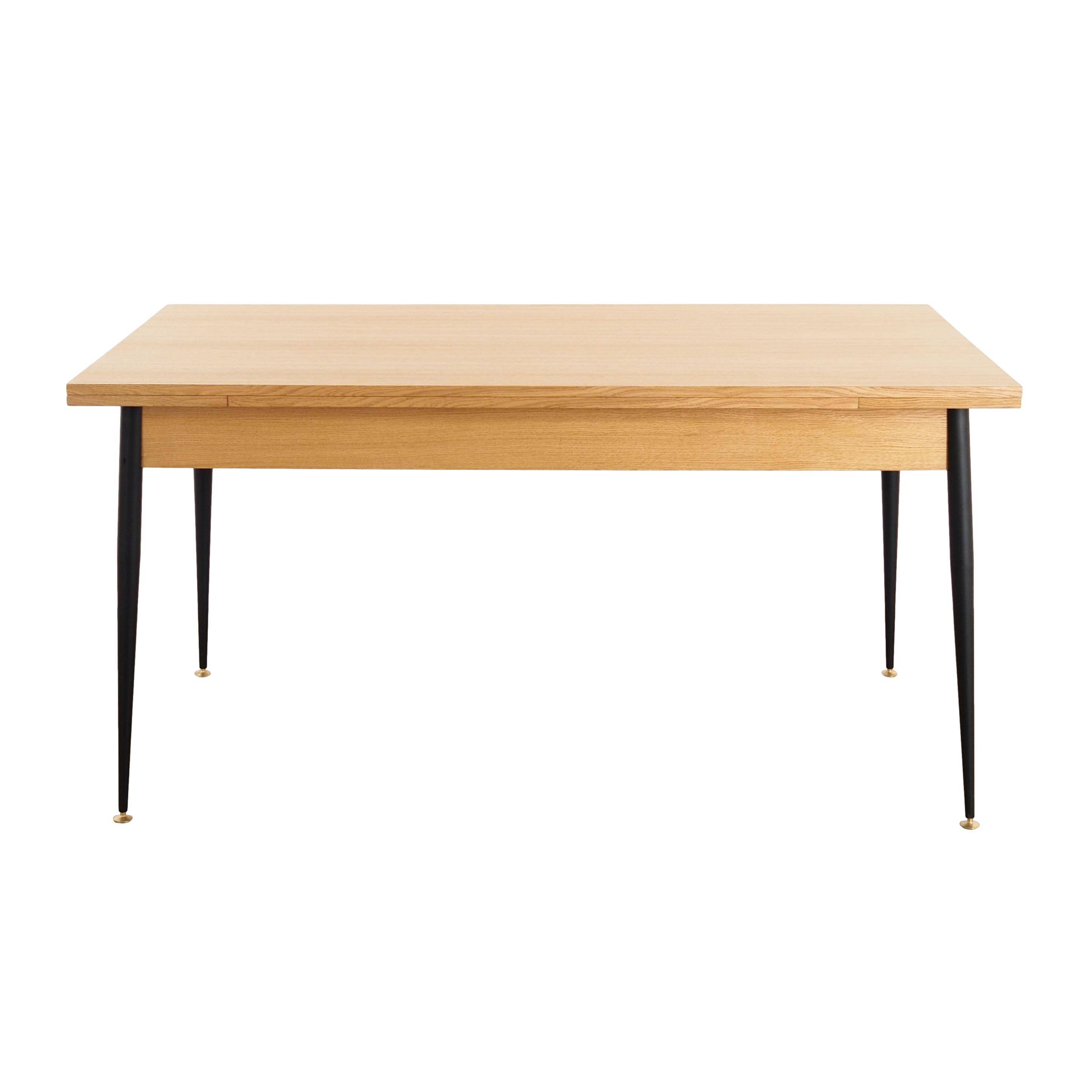 Table pliante en chêne, design italien, années 1980, fabrication : Italie