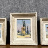 Victor Bruzac: série de 3 tableaux huiles sur panneaux époque circa 1920