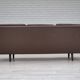 1970s, Danish 3-seater sofa, original brown leather.