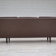 1970s, Danish 3-seater sofa, original brown leather.