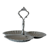 Plat de service vintage en inox brillant