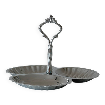 Plat de service vintage en inox brillant