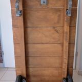 Industrial coffee table pallet on wheels