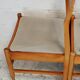 5 wooden chairs tapered base, circa 1975.