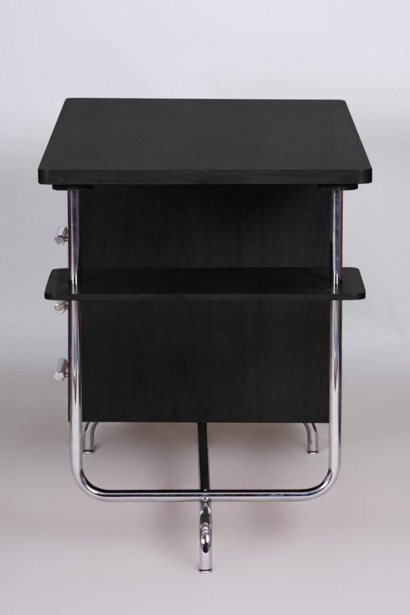 Czech Bauhaus Oak Writing Desk attributed to Jindrich Halabala for Up Závody, 1930s