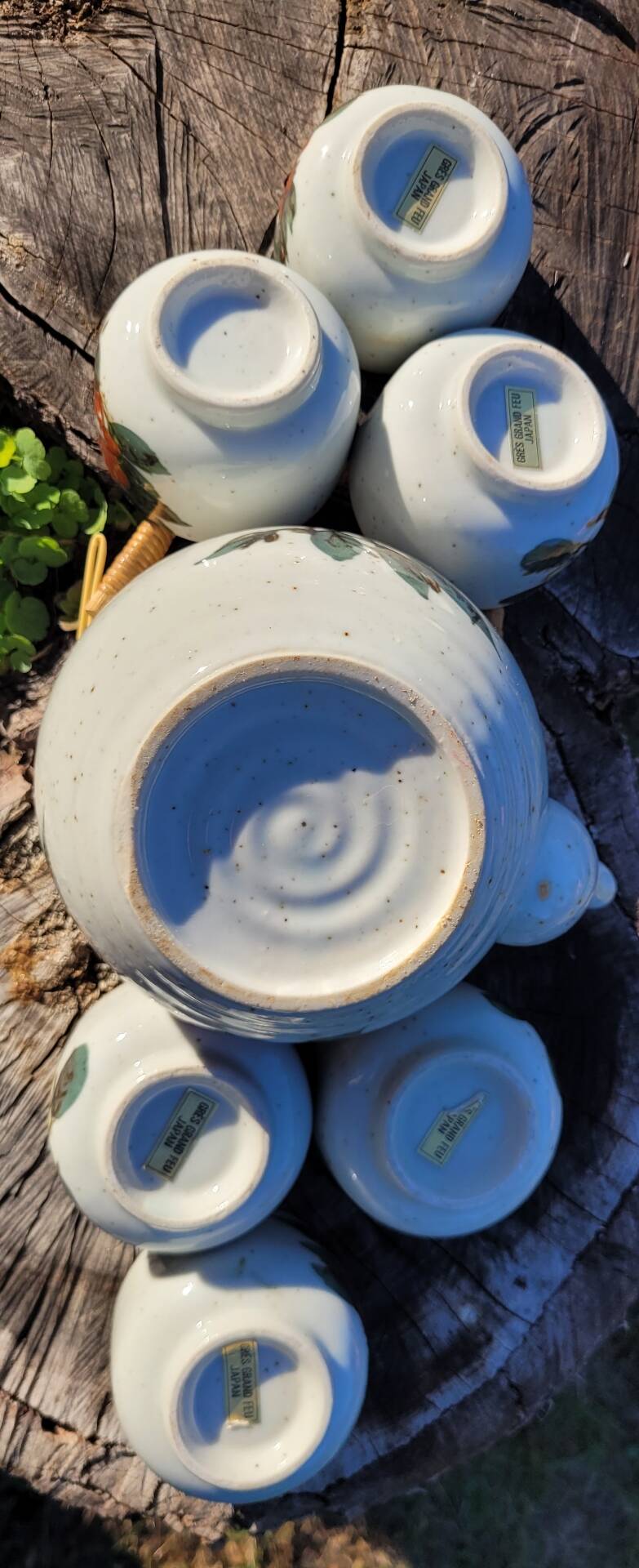 Japanese tea service in stoneware, possibly Otagiri.