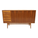 Enfilade scandinave en noyer, Möbelfabrik Linen, Horda, Suède, 1960