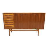 Scandinavian walnut sideboard, Möbelfabrik Linen, Horda, Sweden, 1960