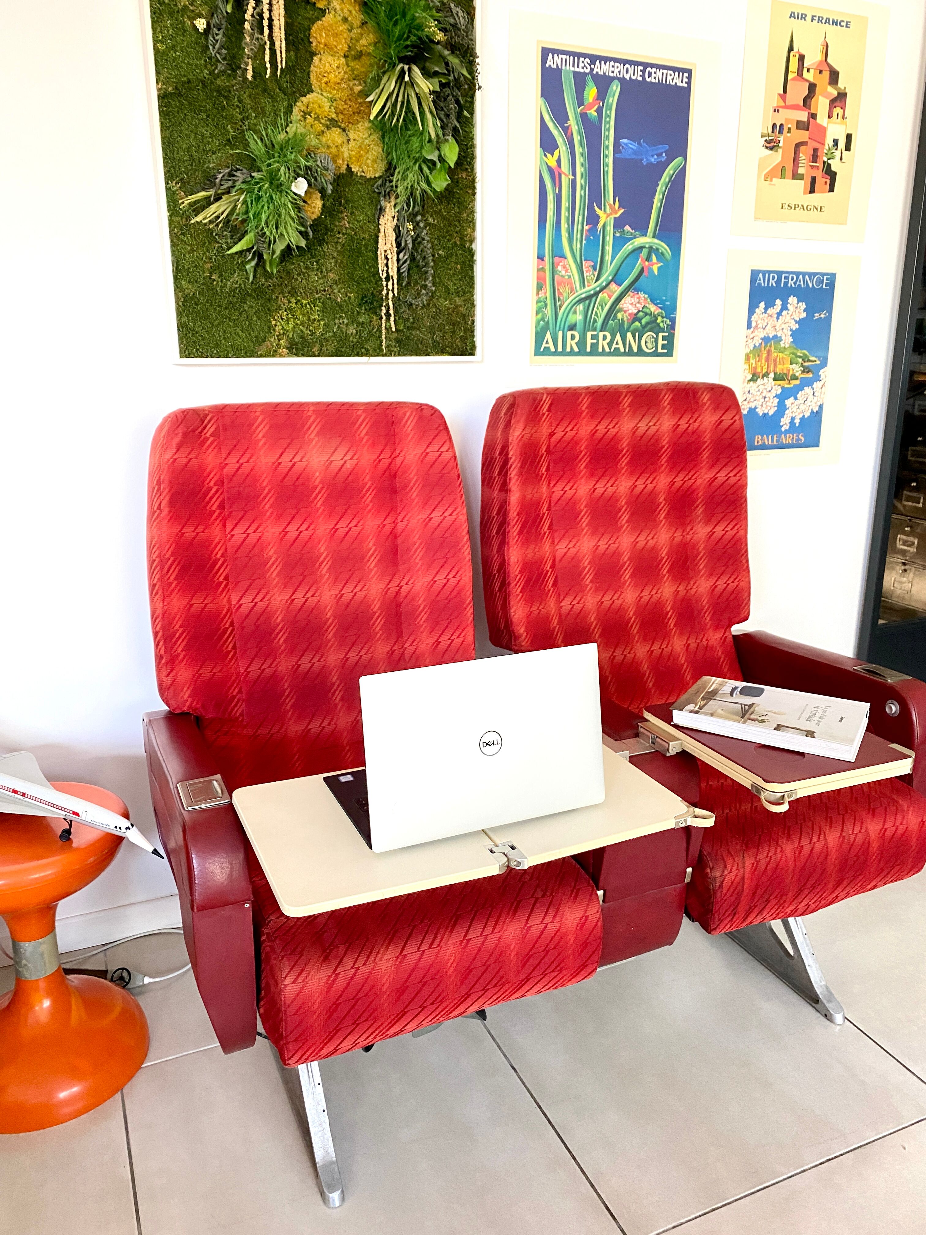Vintage Air France aircraft chairs
