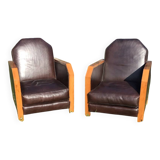 Pair of Art Deco club armchairs