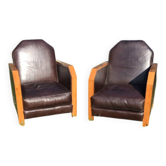 Pair de fauteuils club Art Déco