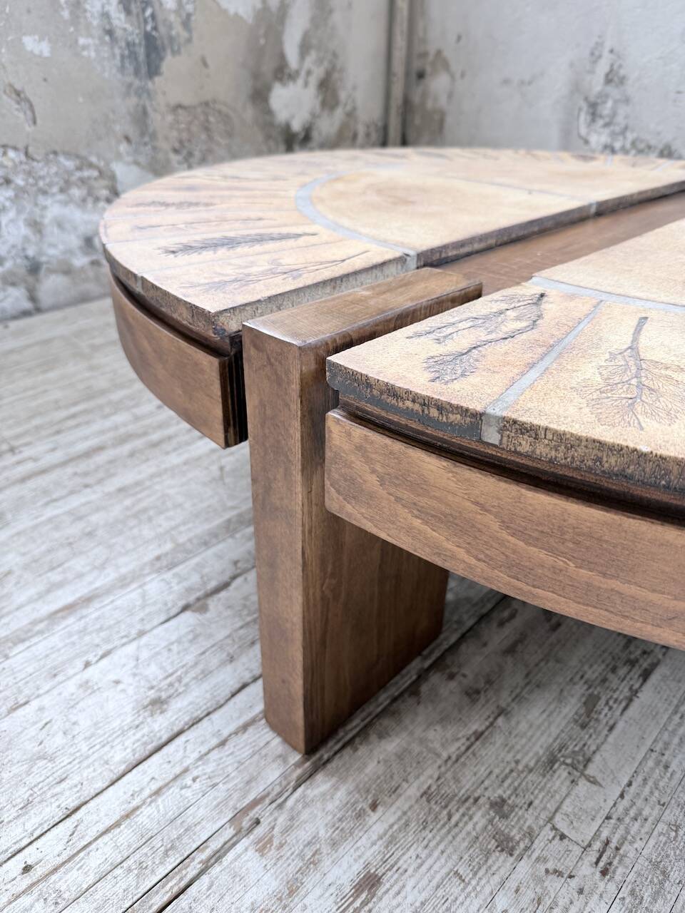 Table basse Roger Capron « grain de café »
