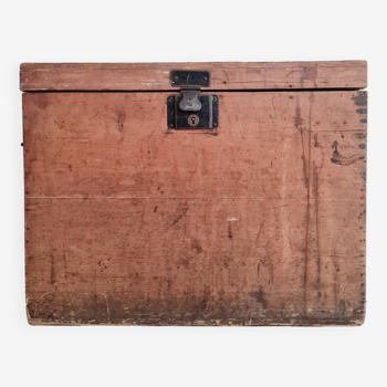 Old wooden chest with metal handles