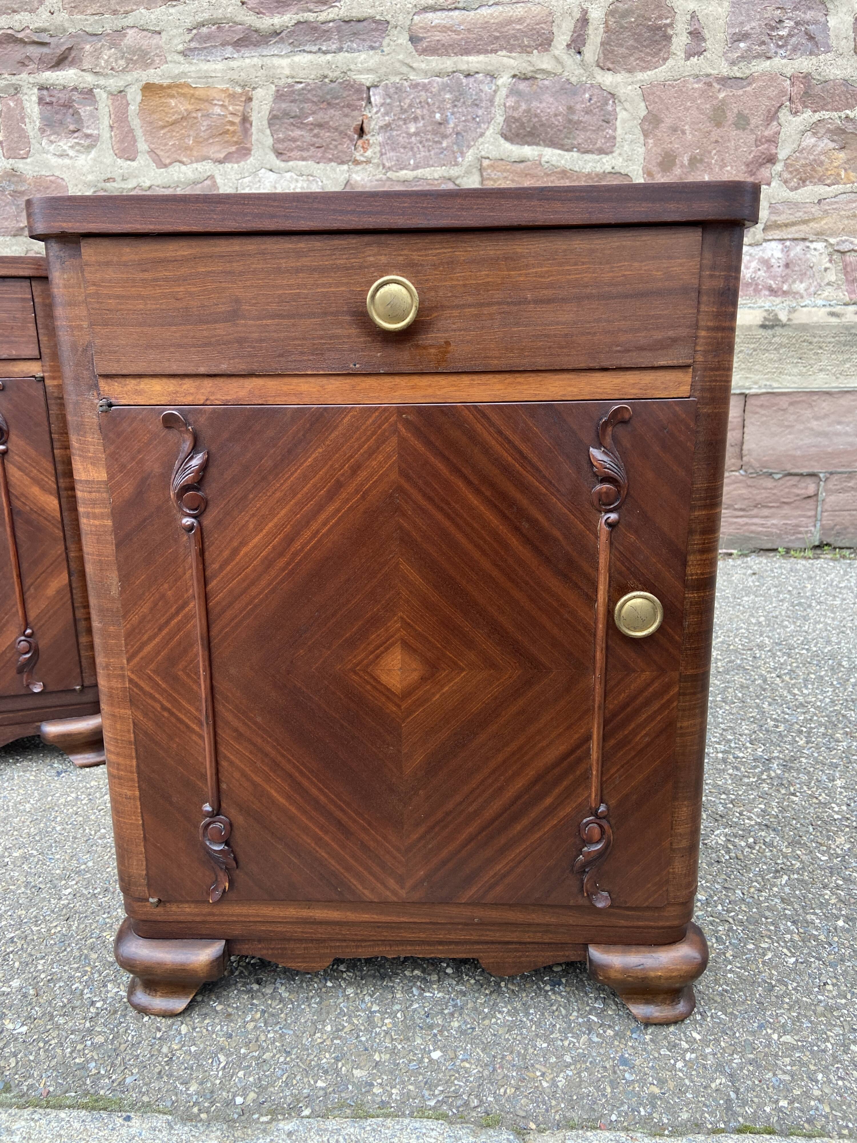 Paire de chevets Art Deco vintage 1950s