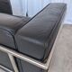 Set of 2 Mid-century Black Leather Lounge Chairs / Italian Design Armchairs