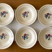 6 antique deep plates in earthenware from Saint-Amand (Nord)