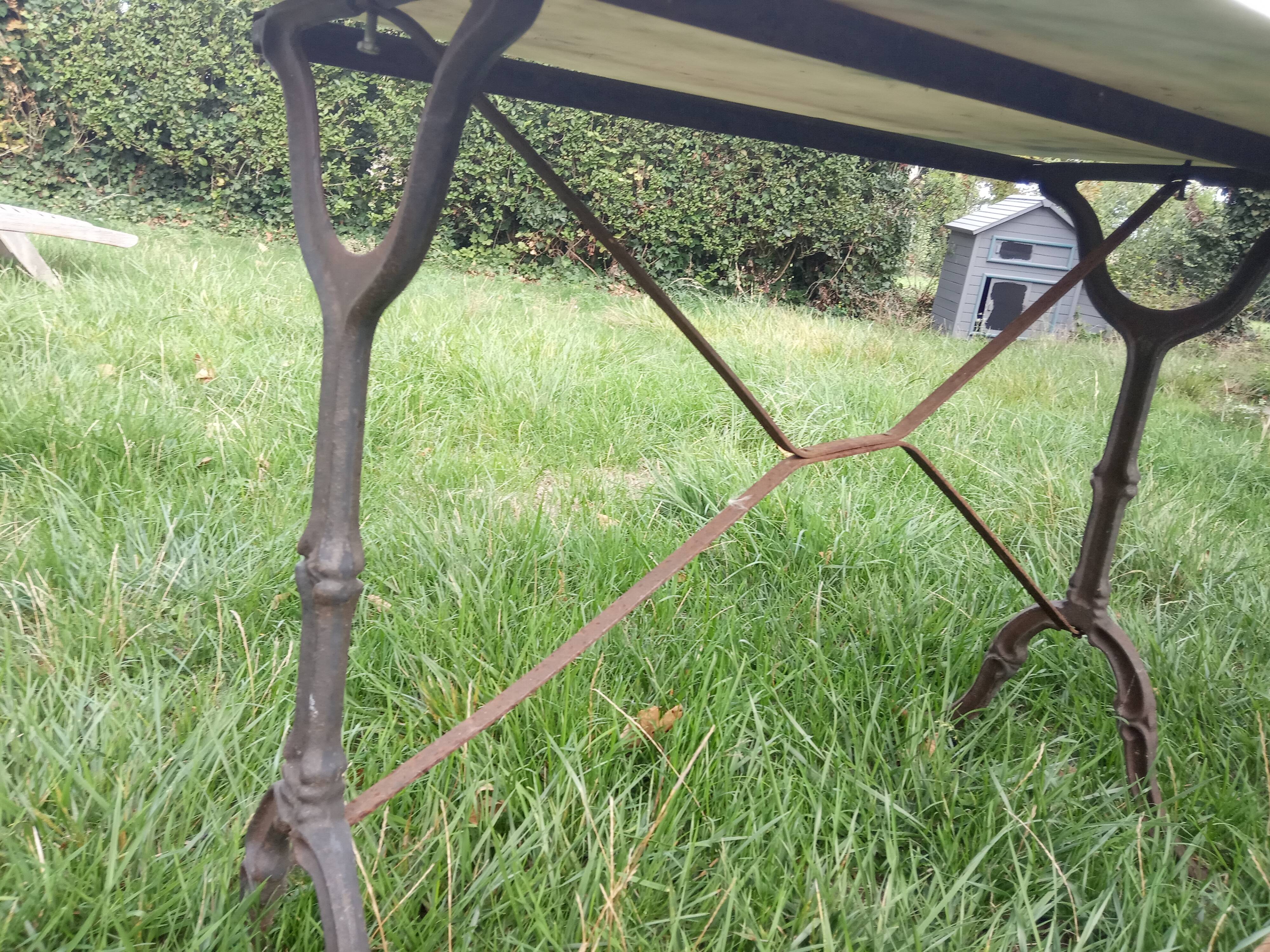 Marble and cast iron bistro table