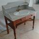 Toilet table on marble with cacker