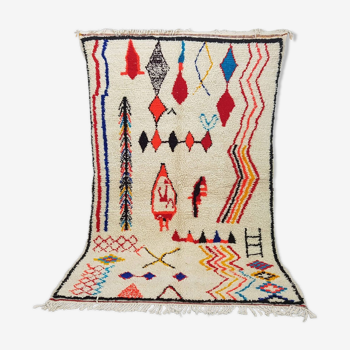 Tapis Marocain berbère 254 x 158 cm tapis Azilal en laine