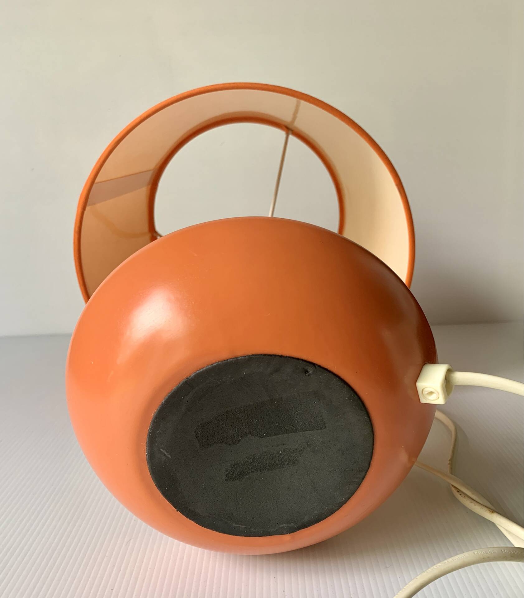 Lampe à poser pied tulipe orange 1970