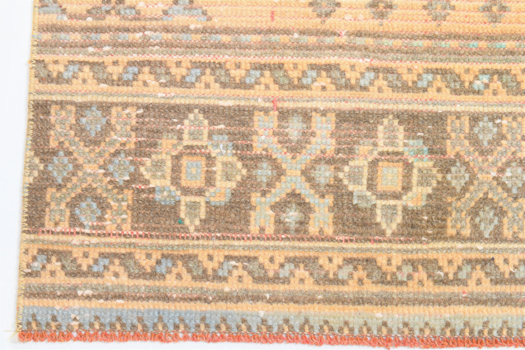 Shabby chic oushak runner rug 333x82cm