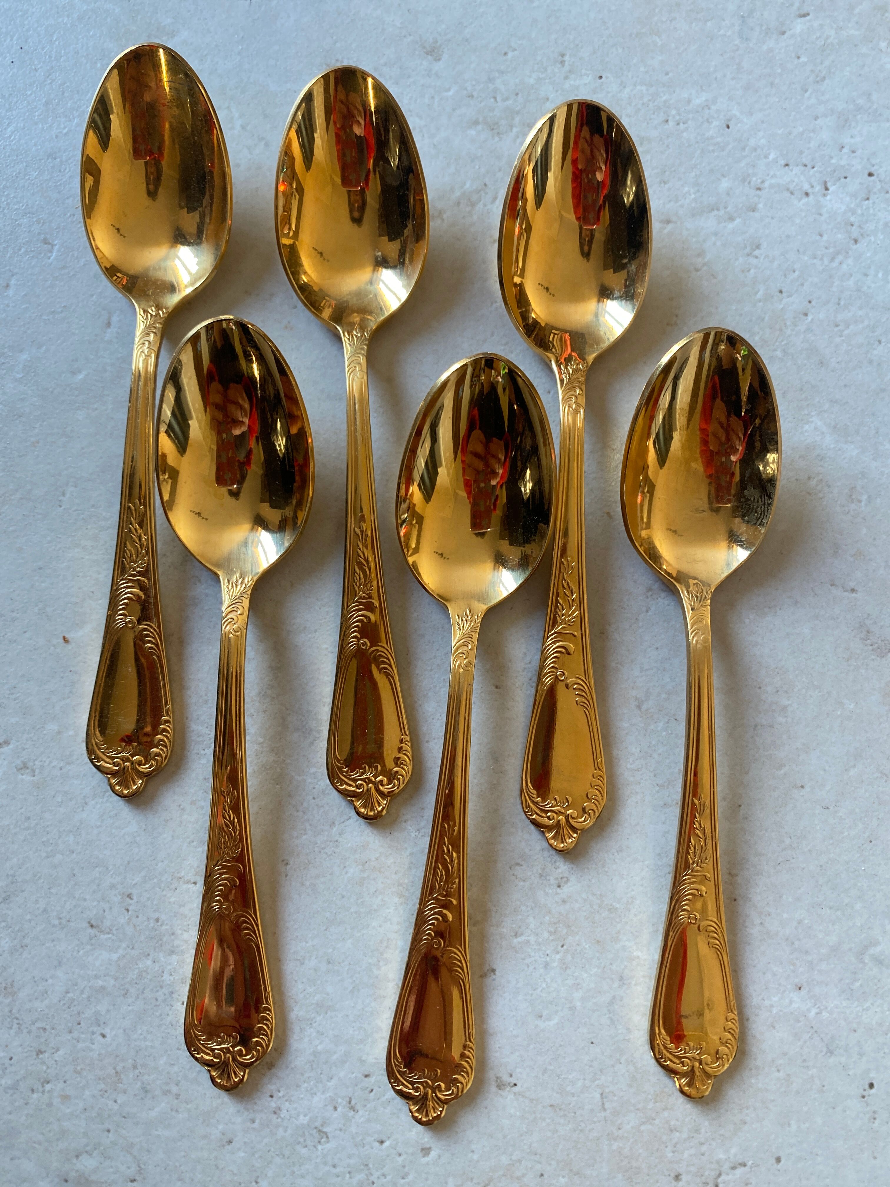 Vintage golden teaspoons