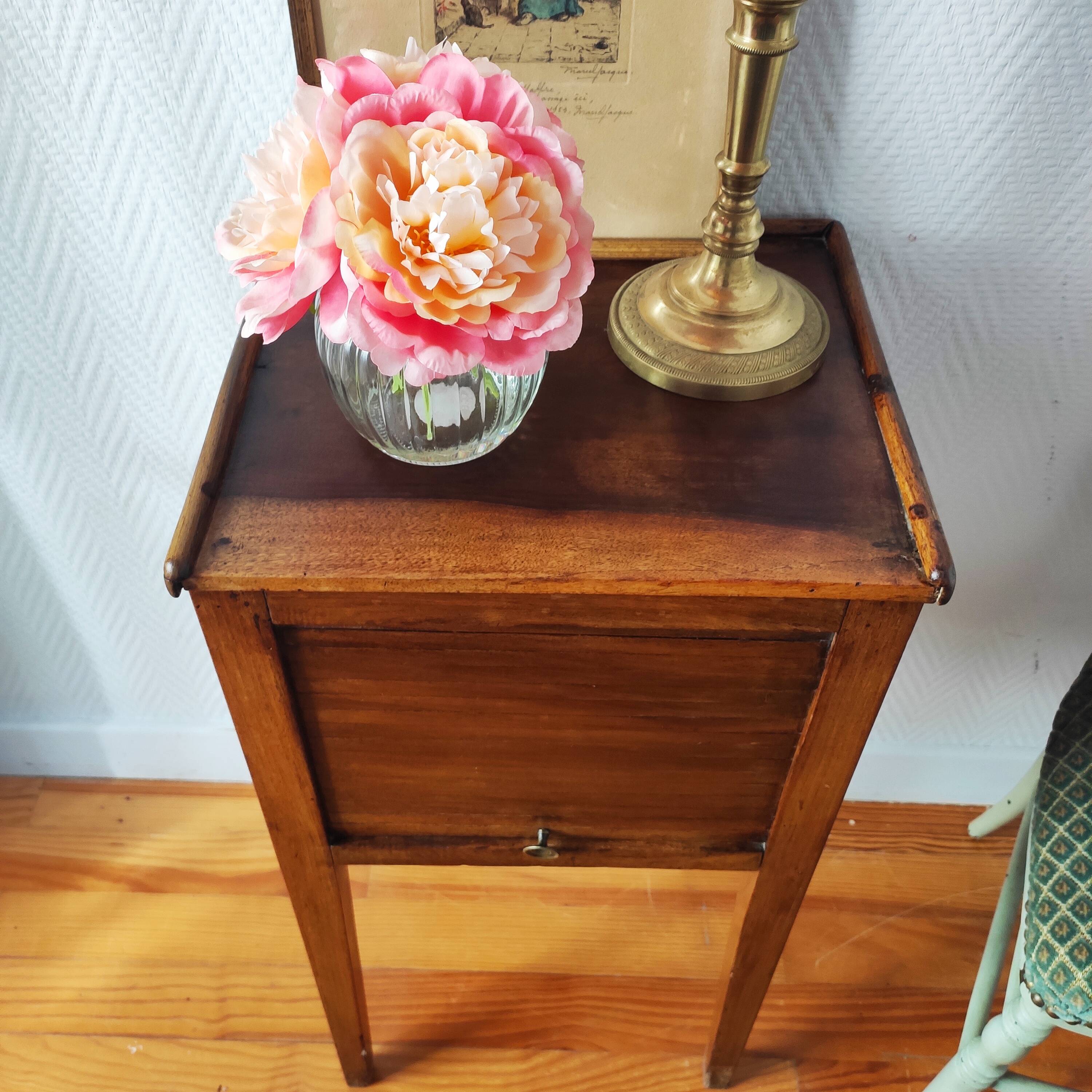 Directoire walnut bedside table