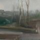 Peinture à l'huile sur carton toilé, vue de Florence, première moitié du XXe siècle