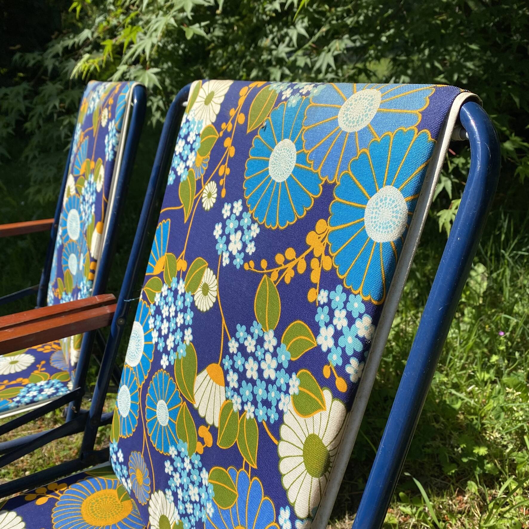 Chaises de camping pliantes années 70 , chaises de jardin