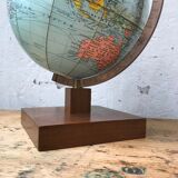 World map wooden base