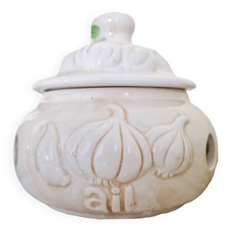 Vintage ceramic garlic pot