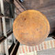 Wooden pedestal table with marquetry