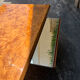 Coffee table in elm burl with 2 mirrored drawers from the 1970s.