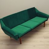 Green velvet sofa, Danish design, 1980s, production: Denmark