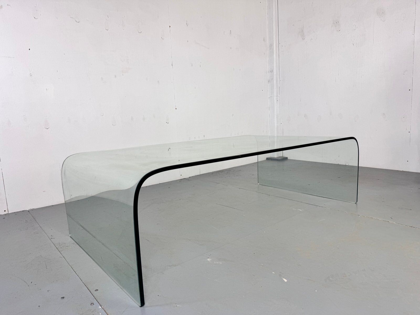 Modern Italian glass waterfall side table attr  Fiam, 1980s