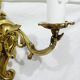 Pair of 2-light bronze wall lights, St. Louis XV
