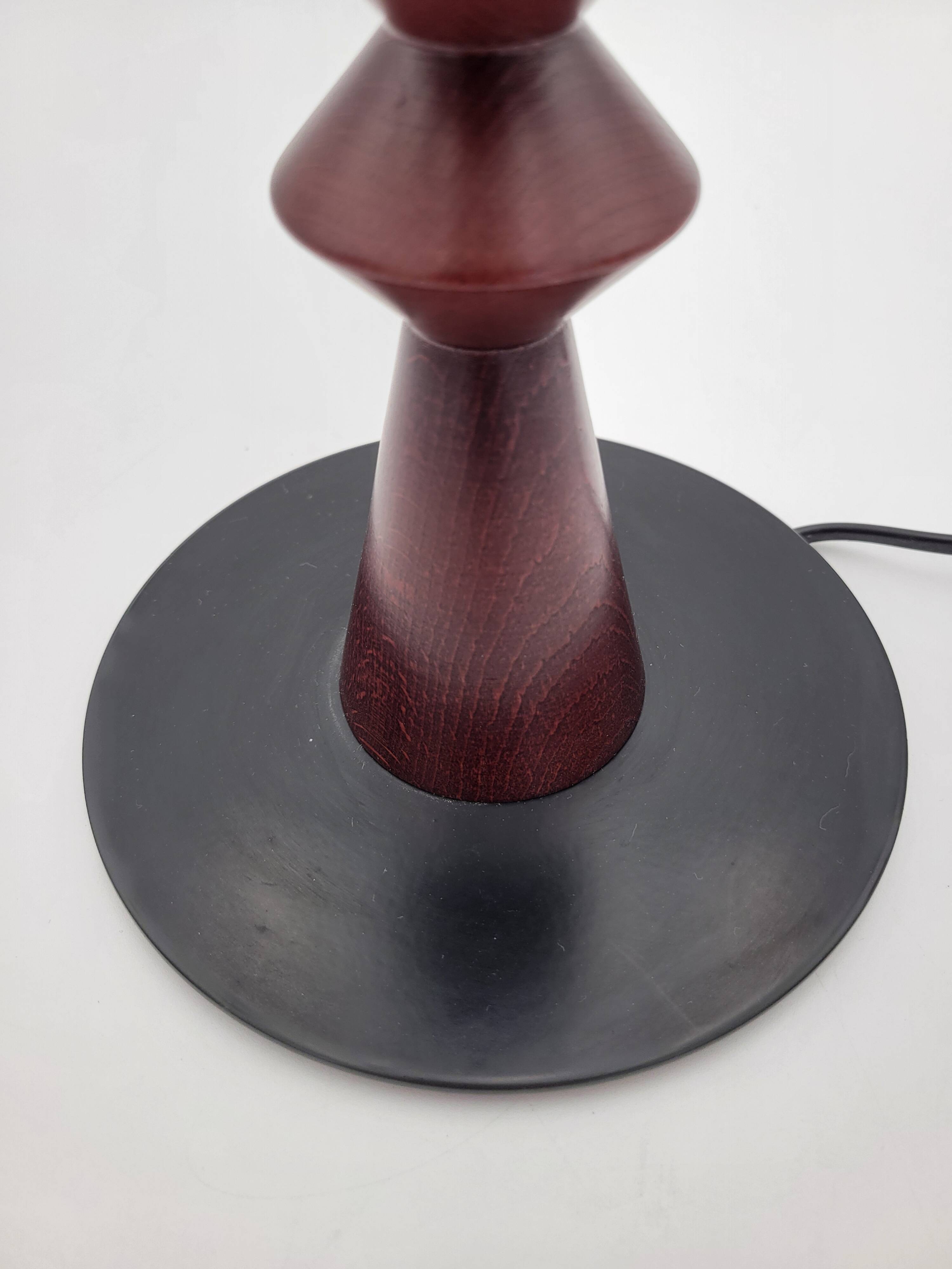 Luminor lamp base in vintage metal and wood