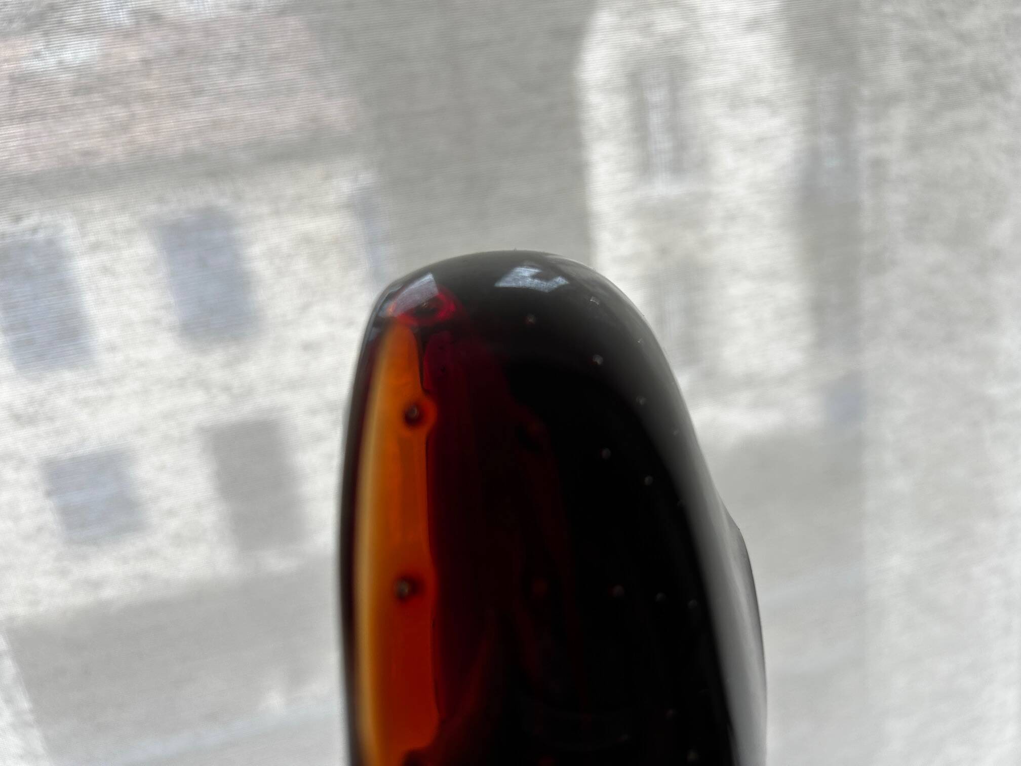 red and yellow Murano pocket vase