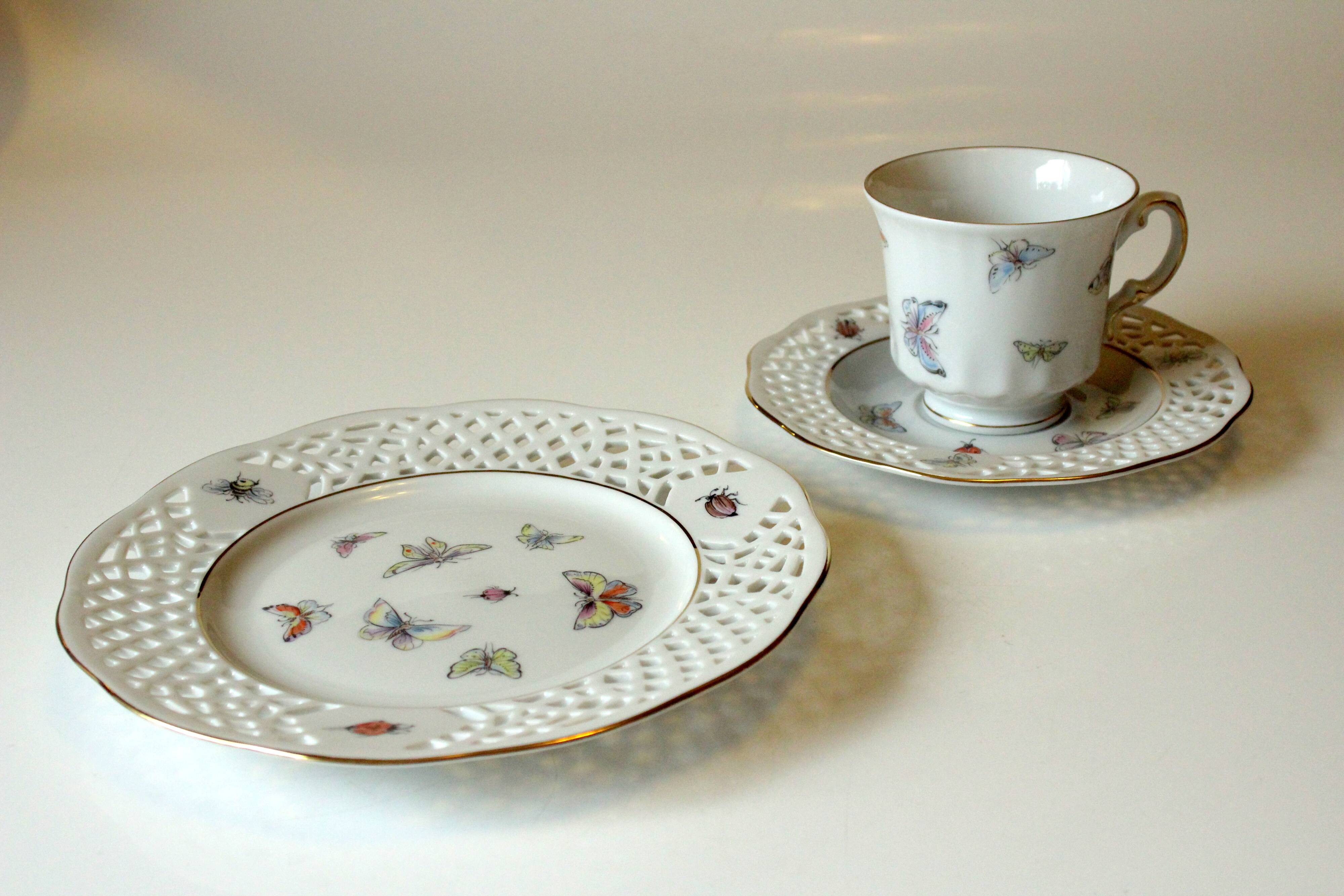 Tasse à thé et café en porcelaine bavaroise Burg Lindau